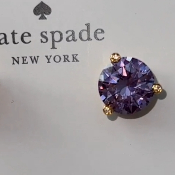 NWT 🎉 HP🎉 Kate Spade rise and shine amethyst studs earingsl - Picture 4 of 5